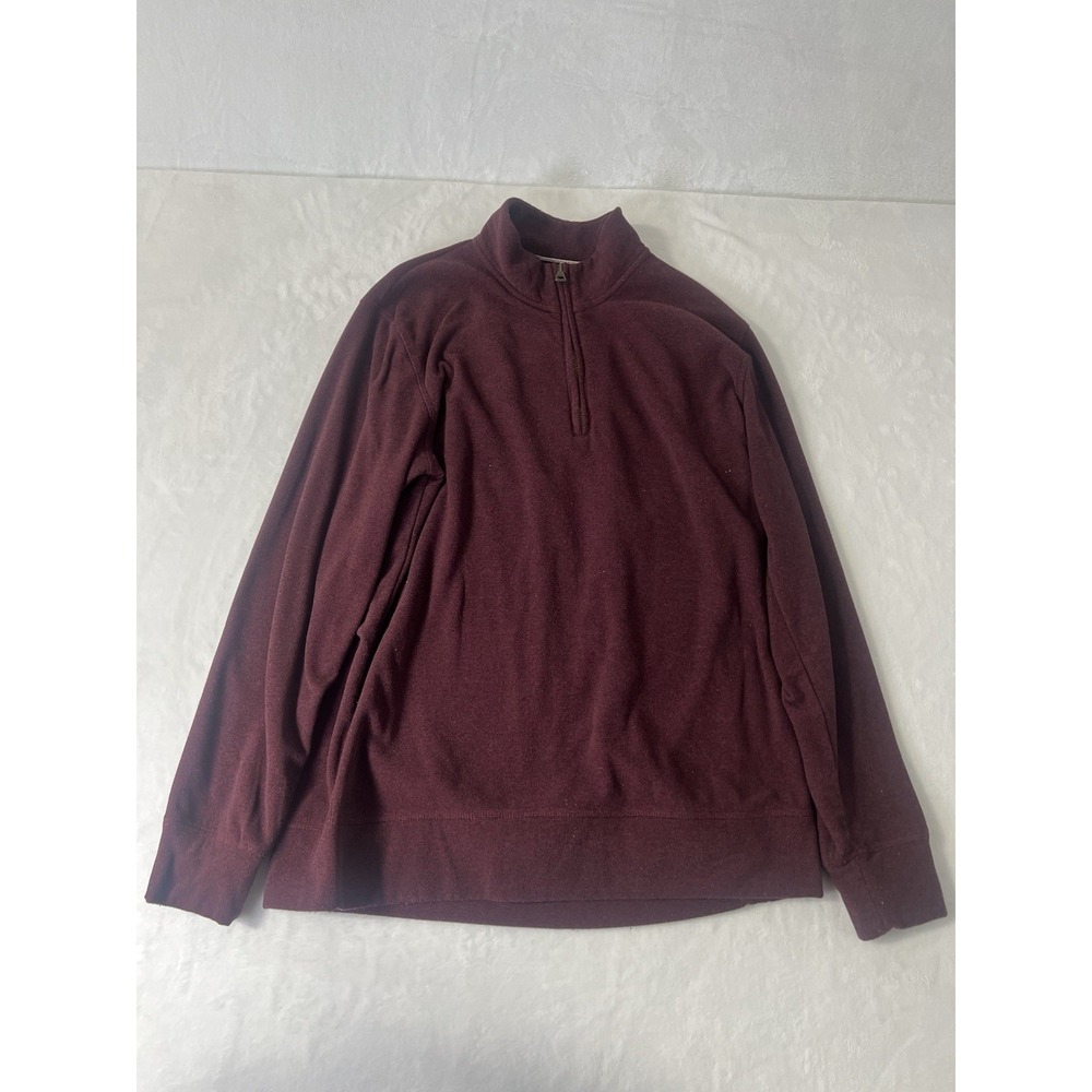 Original Weatherproof Vintage Mens Maroon Red Quarter Zip Sweater Large